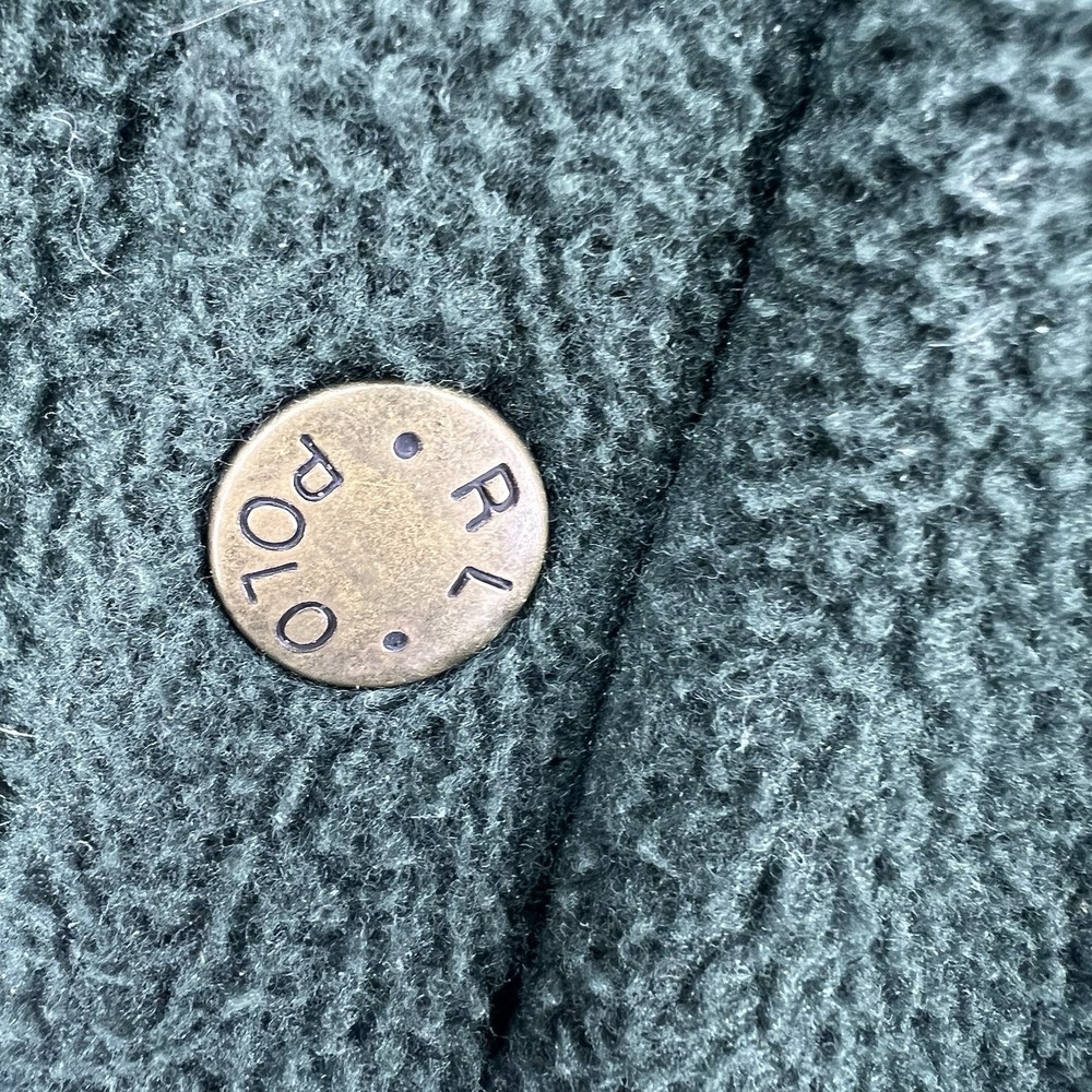 Vintage 90s Polo Ralph Lauren Fleece Full Zip Jacket Mens Large Green Polartec - Picture 8 of 10
